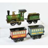 Issmayer, Lok mit Tender + 2 Wagen