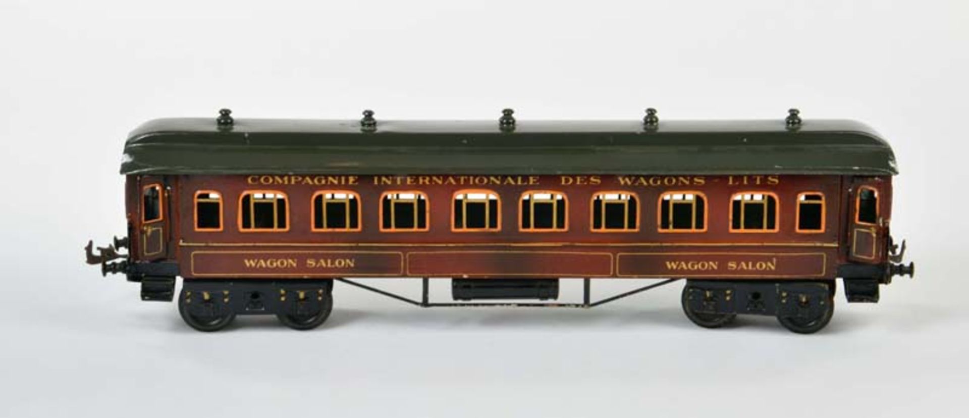 Bing, salon wagon, Germany pw, gauge 1, 48 cm, min. paint d., otherwise good condition - Image 3 of 3
