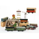 Märklin, Lok mit Tender R 66/12900 + 6 Wagen + Zubehör + Masse Tiere