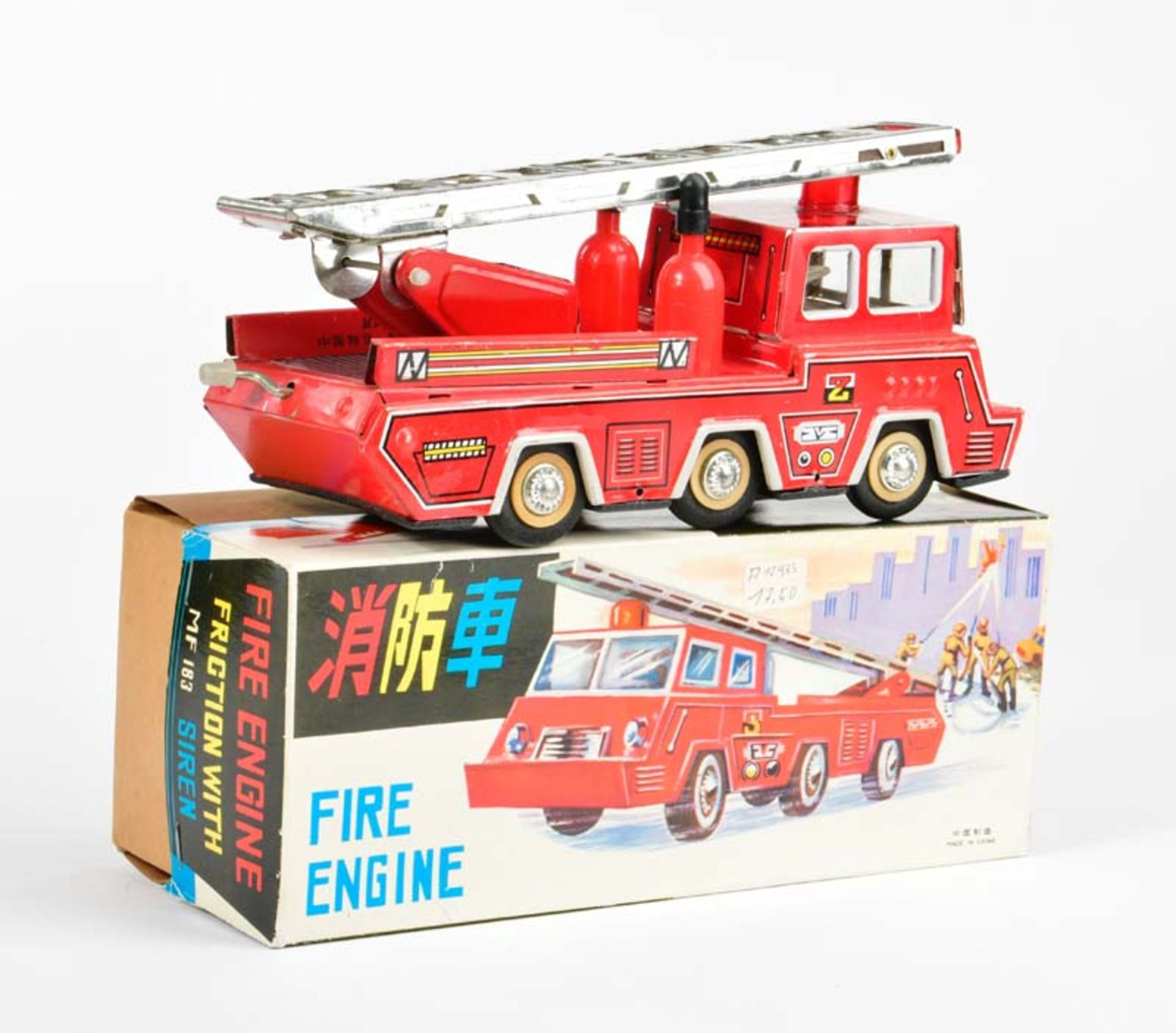 Fire Engine MF 183, China, 21 cm, tin, box C 1-, C 1- - Image 3 of 3