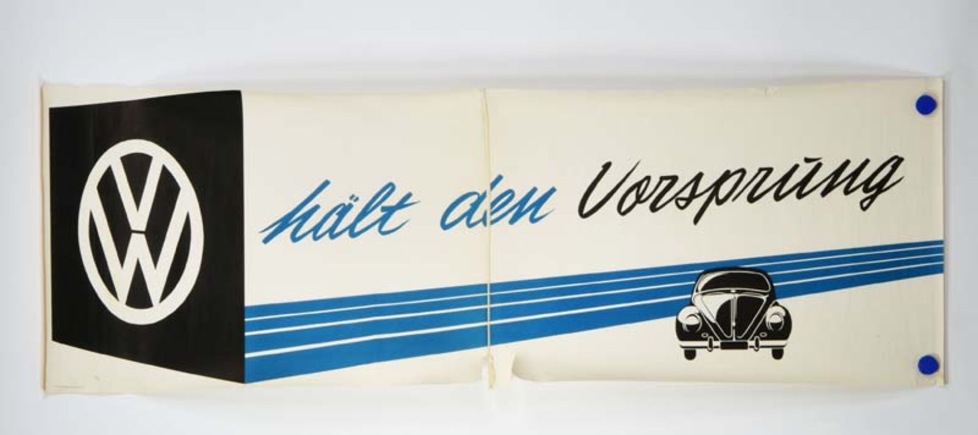 VW advertising poster from the 50/60s 2-parts, min. cracks, otherwise good condition