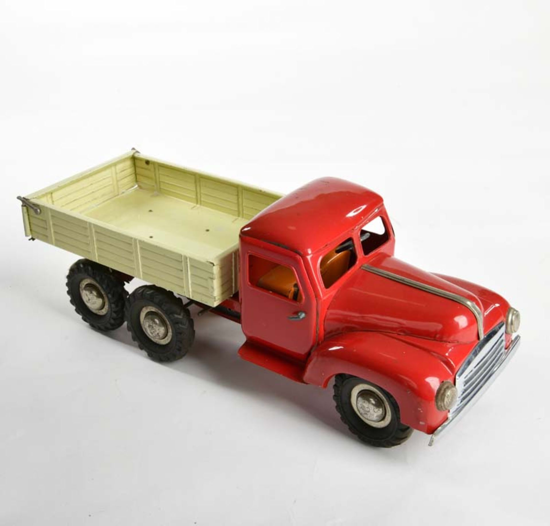 B & S, dump truck, W.-Germany, 39 cm, tin, cw ok, paint d., C 2-