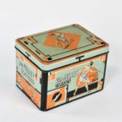 Tin can "Van Melle's Toffees", 12x9x8,5 cm, Olympic Games 1928