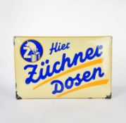 Enamel sign "Züchner Dosen", 39x59 cm, min. paint d.