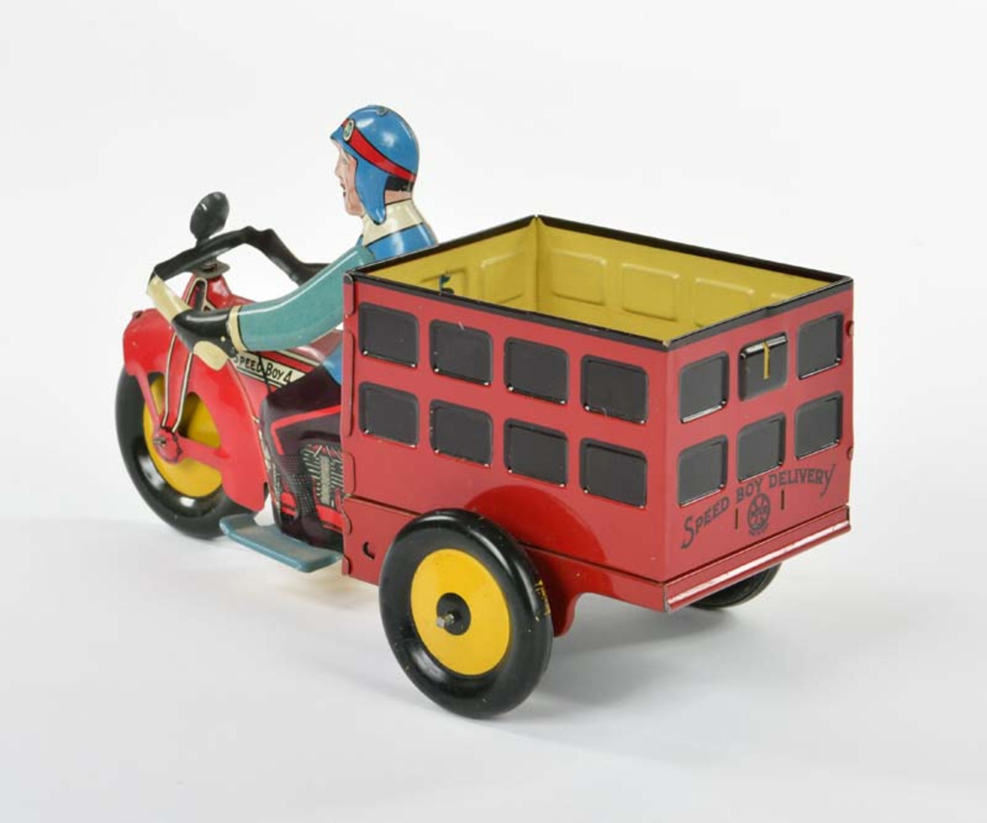 Marx, Speed Boy Delivery bicycle, USA, 25 cm, tin, cw ok, min. paint d., C 2+ - Image 3 of 3