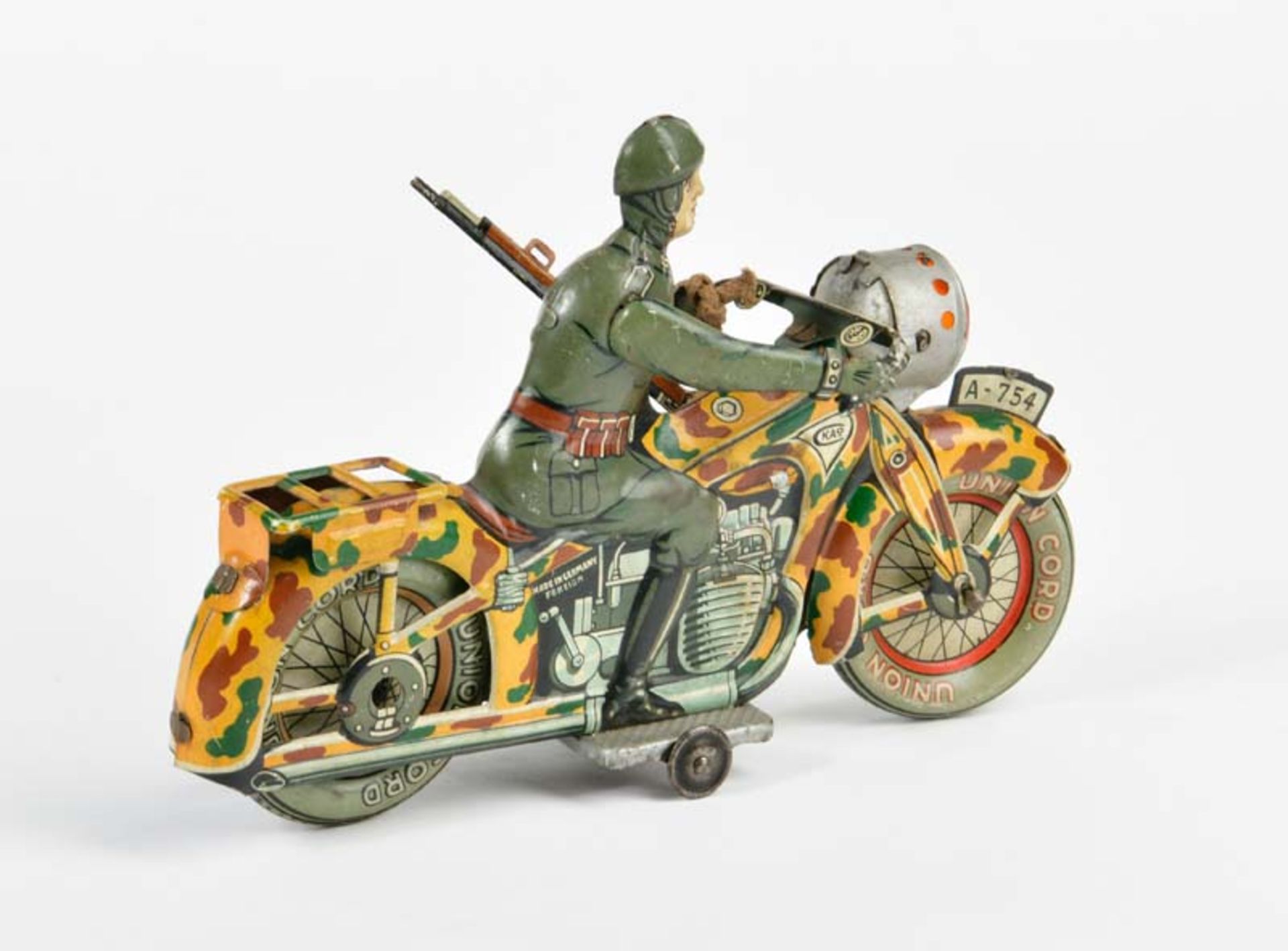 Arnold, military motorbike, Germany pw, 20 cm, tin, cw ok, min. paint d., C 1-2 - Image 3 of 3