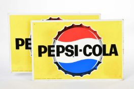 2 enamel signs "Pepsi Cola", 33x50 cm, min. paint d., C 1-2
