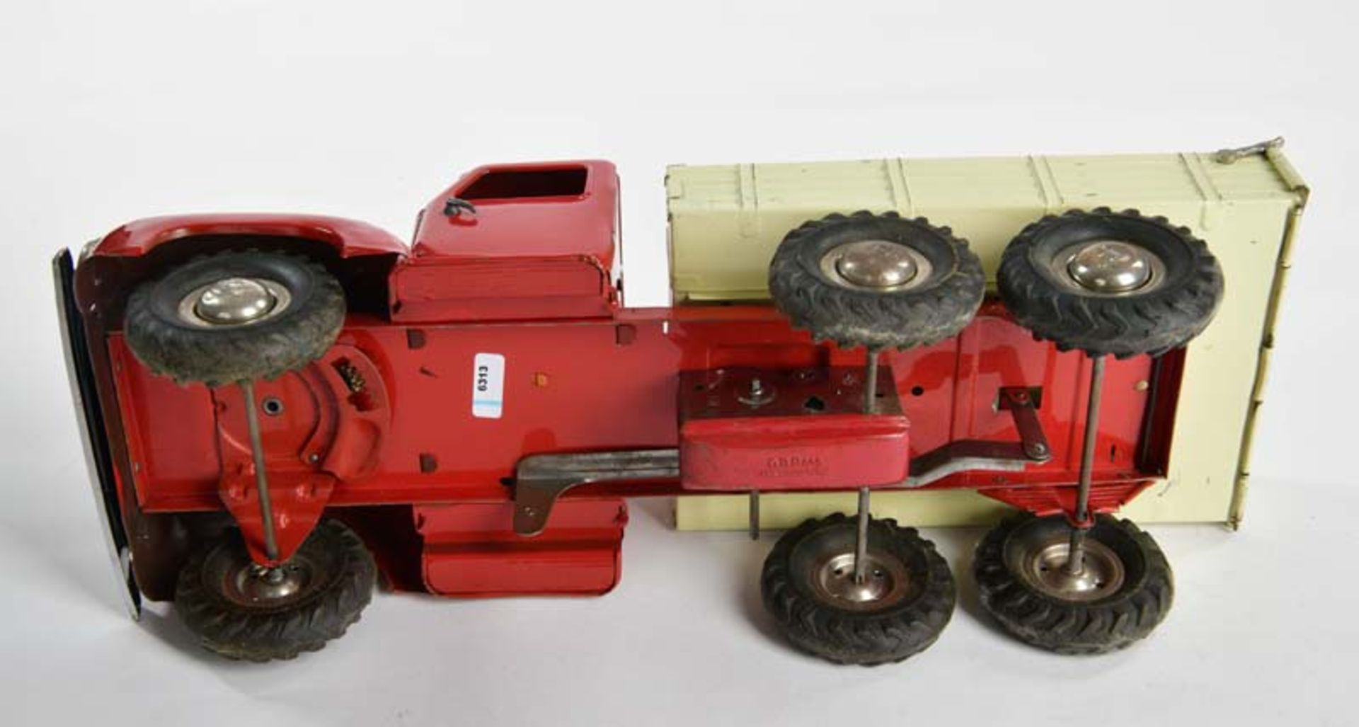 B & S, dump truck, W.-Germany, 39 cm, tin, cw ok, paint d., C 2- - Image 2 of 3