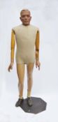 Mannequin, 180 cm, Siegel Paris, wooden arms, articulated limbs, head removable, two fingers