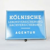 Enamel sign "Kölnische Versicherung", 40x30 cm, Robert Doll, Offenburg, C 1-
