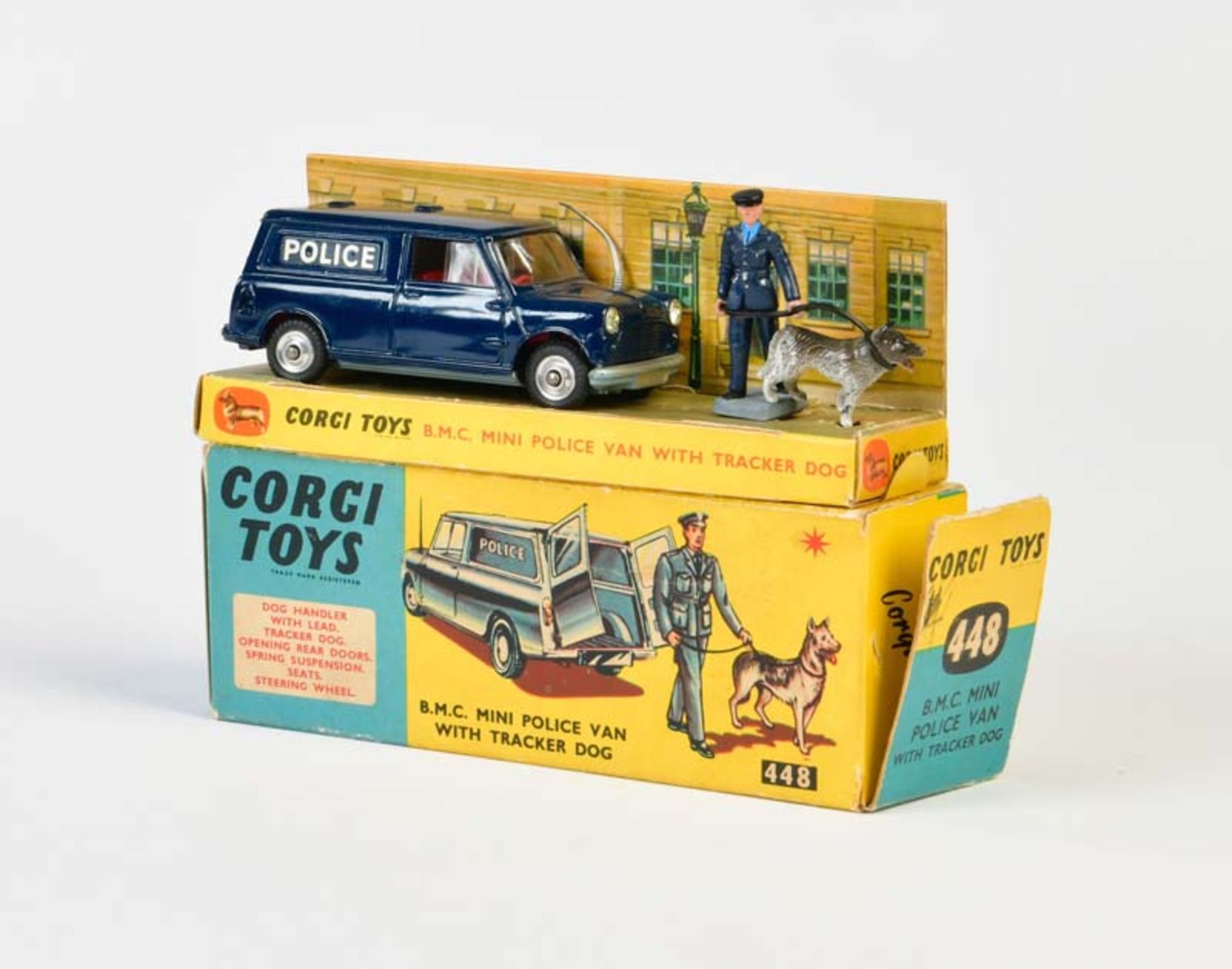 Corgi Toys, Austin Mini Van Police, Great Britain, 1:43, diecast, box (flaps part loose +
