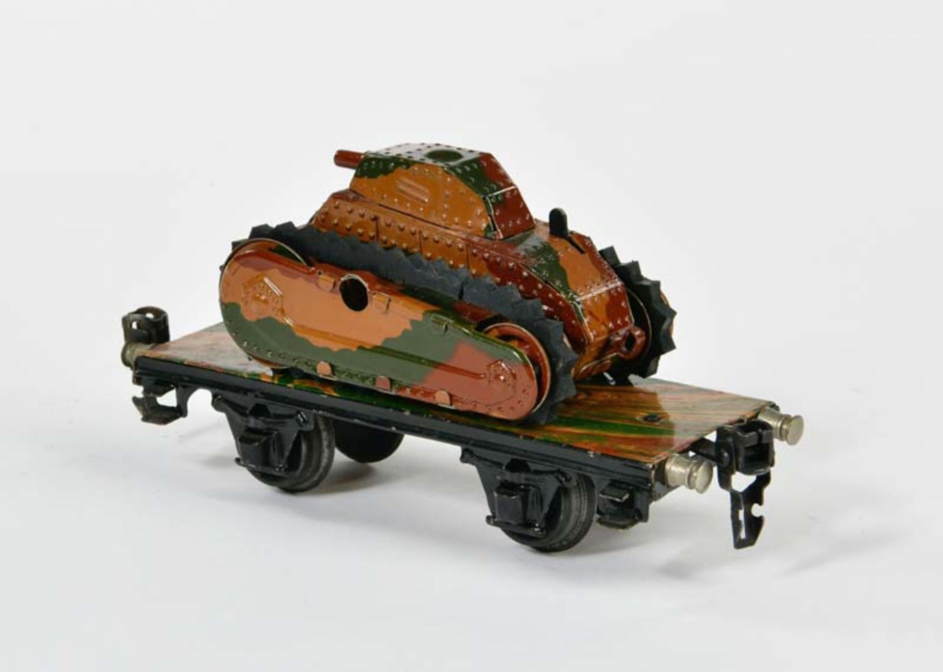 Märklin, platform wagon with tank, gauge 0, function not checked, visually very good condition - Image 3 of 3