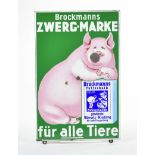 Emailleschild "Brockmanns Zwerg Marke"