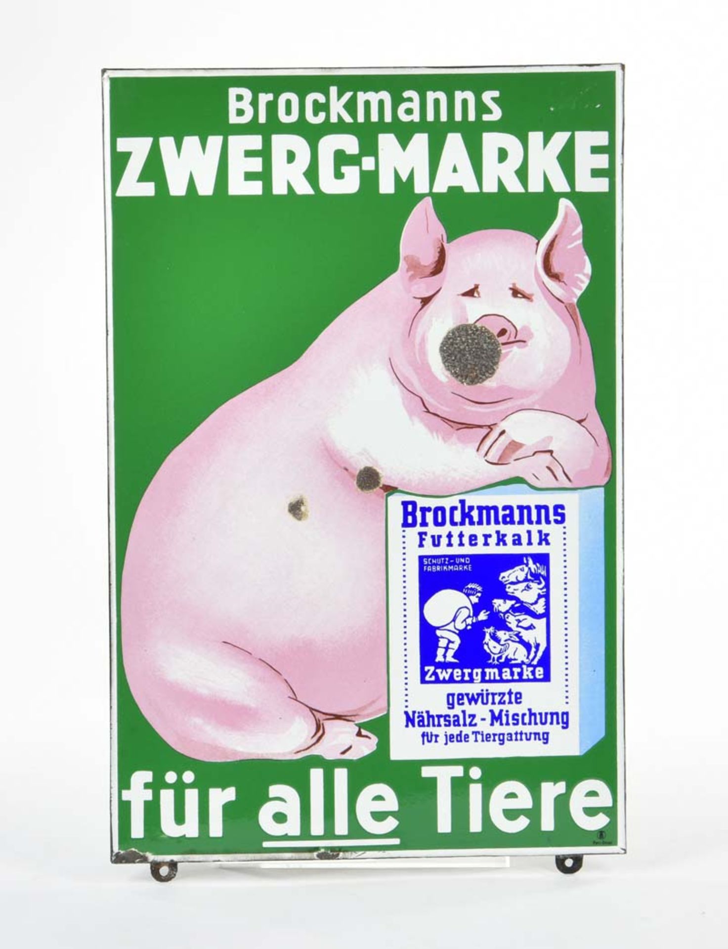 Enamel sign "Brockmanns Zwerg Marke", 38x60 cm, min. paint d.