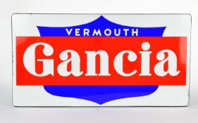 Enamel sign "Vermouth Gancia", 41x80 cm, min. paint d., folded