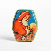 Candy Box Santa, Germany pw, 14 cm, tin, paint d. due to age