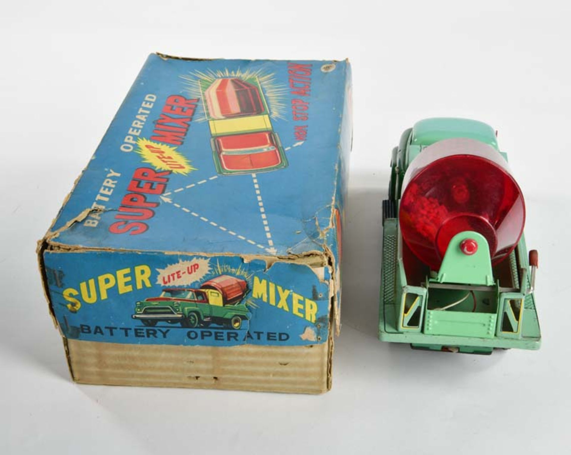 Modern Toys, Super Mixer, Japan, 30 cm, tin, function not checked, min. paint d., box C 3, C 2 - Image 3 of 3
