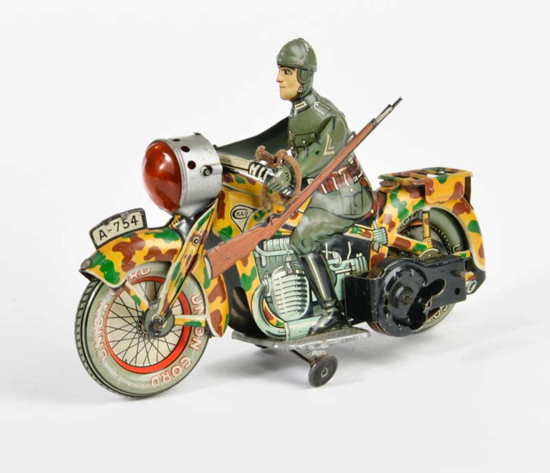 Arnold, military motorbike, Germany pw, 20 cm, tin, cw ok, min. paint d., C 1-2