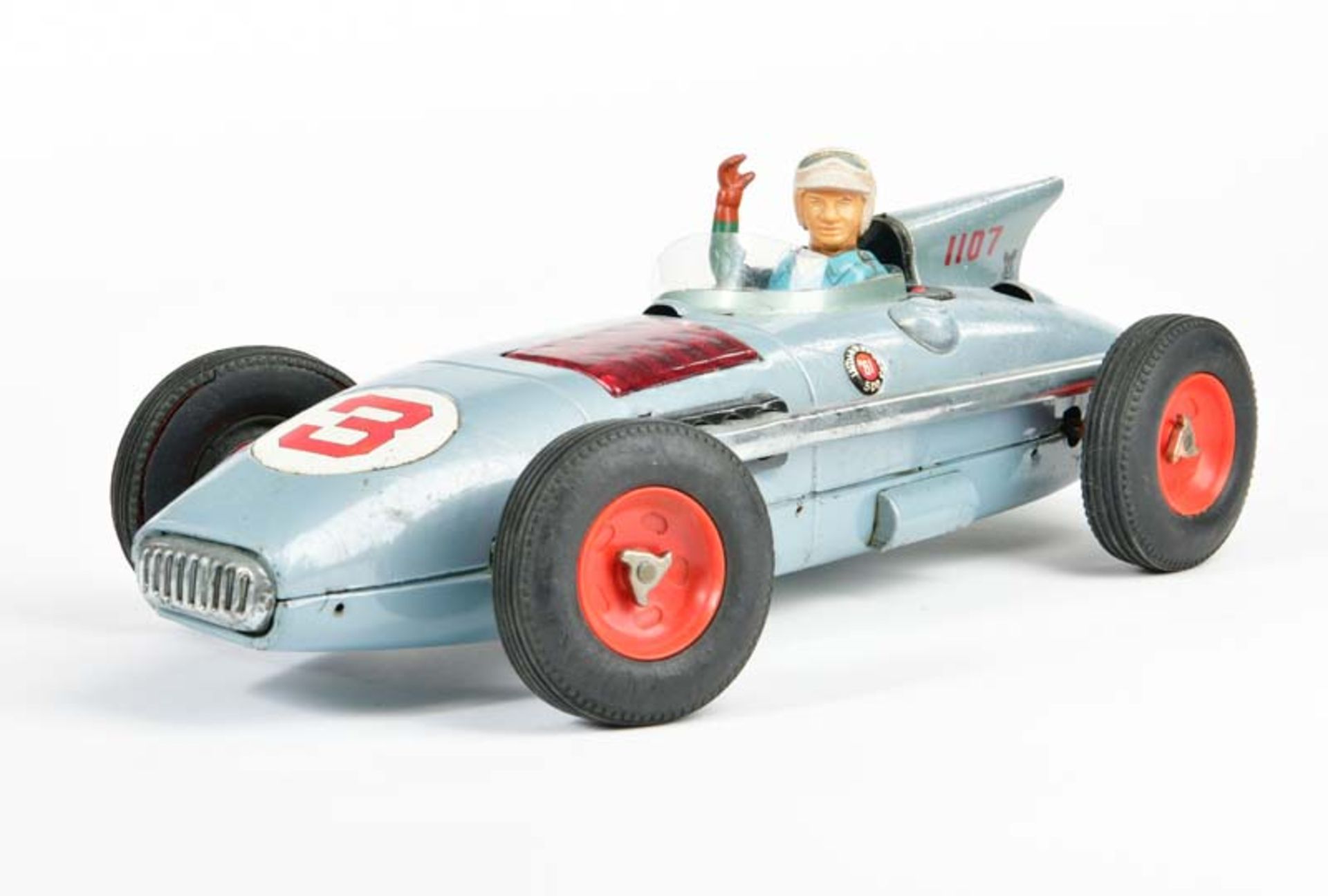 Tomiyama, racing car Indianapolis 500, Japan, 36 cm, tin, bat. drive not checked, paint d., rust d.,