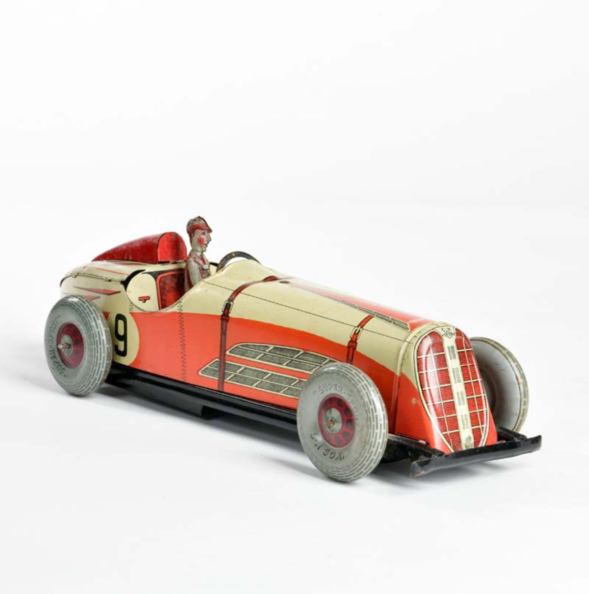Rossignol, racing car, France, 30 cm, tin, cw ok, min. paint d., C 2+