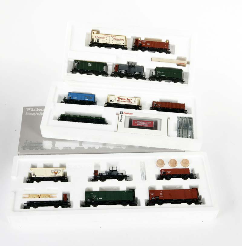 Märklin, "Würtembergischer Zug 1984" + 3 wagon boxes, gauge H0, box C 1, C 1