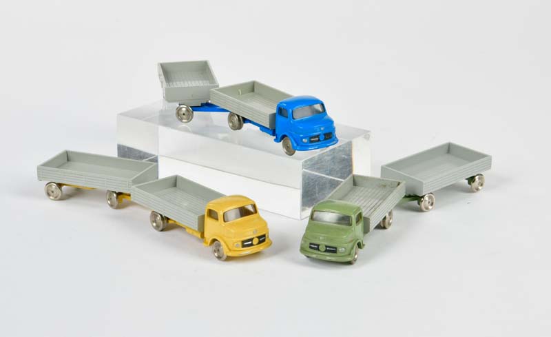 Lego, 3x truck + trailer, Denmark, 1:90, C 2+/2-