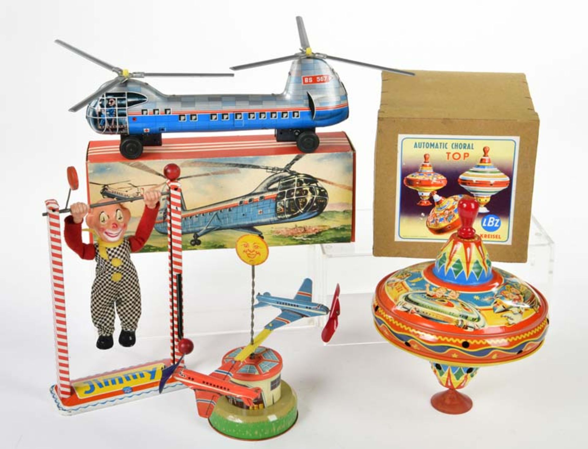 B & S, Arnold a.o., bundle of tin toys, W.-Germany, 3x box, C 1/1-