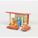 Fischer, Penny Toy Tankstelle mit 2 Fahrzeugen