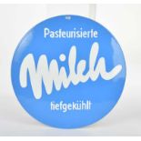 Emailleschild "Pasteurisierte Milch"