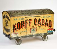 Biscuit tin can wagon "Korff Cacao", pw, paint d. due to age, one buffer missing