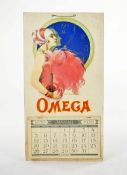 Calendar "Omega" 1930, 28x53 cm, traces of age, C 2