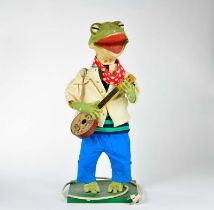 Machine frog with banjo, 72 cm, function defective, traces of age, C 3