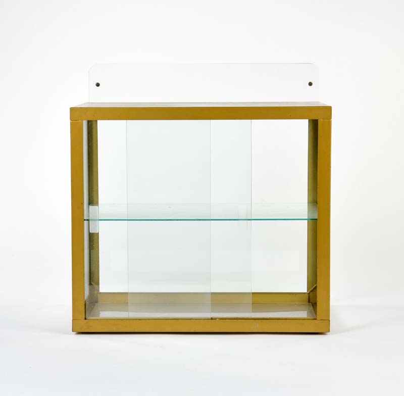 Cabinet, 40x24,5x41 cm, min. paint d., glazed on all sides, without labelling, slide doors, self