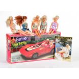 Konvolut Barbie Corvette Cabriolet, 5 Barbies + Schnittmusterbuch