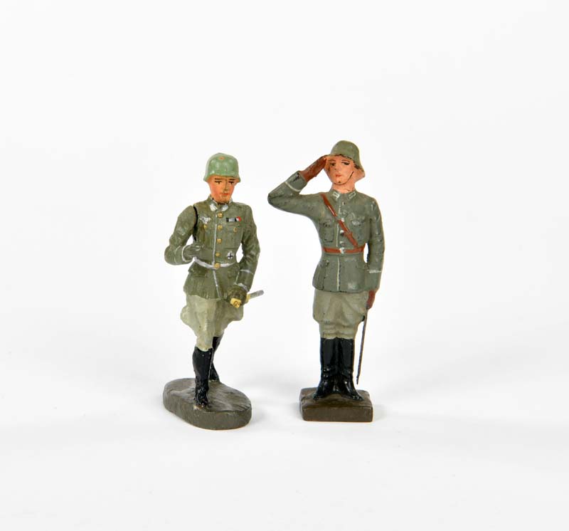 Elastolin/Lineol, 2 Generals, Germany pw, 7,5 cm, composite, paint d., C 1