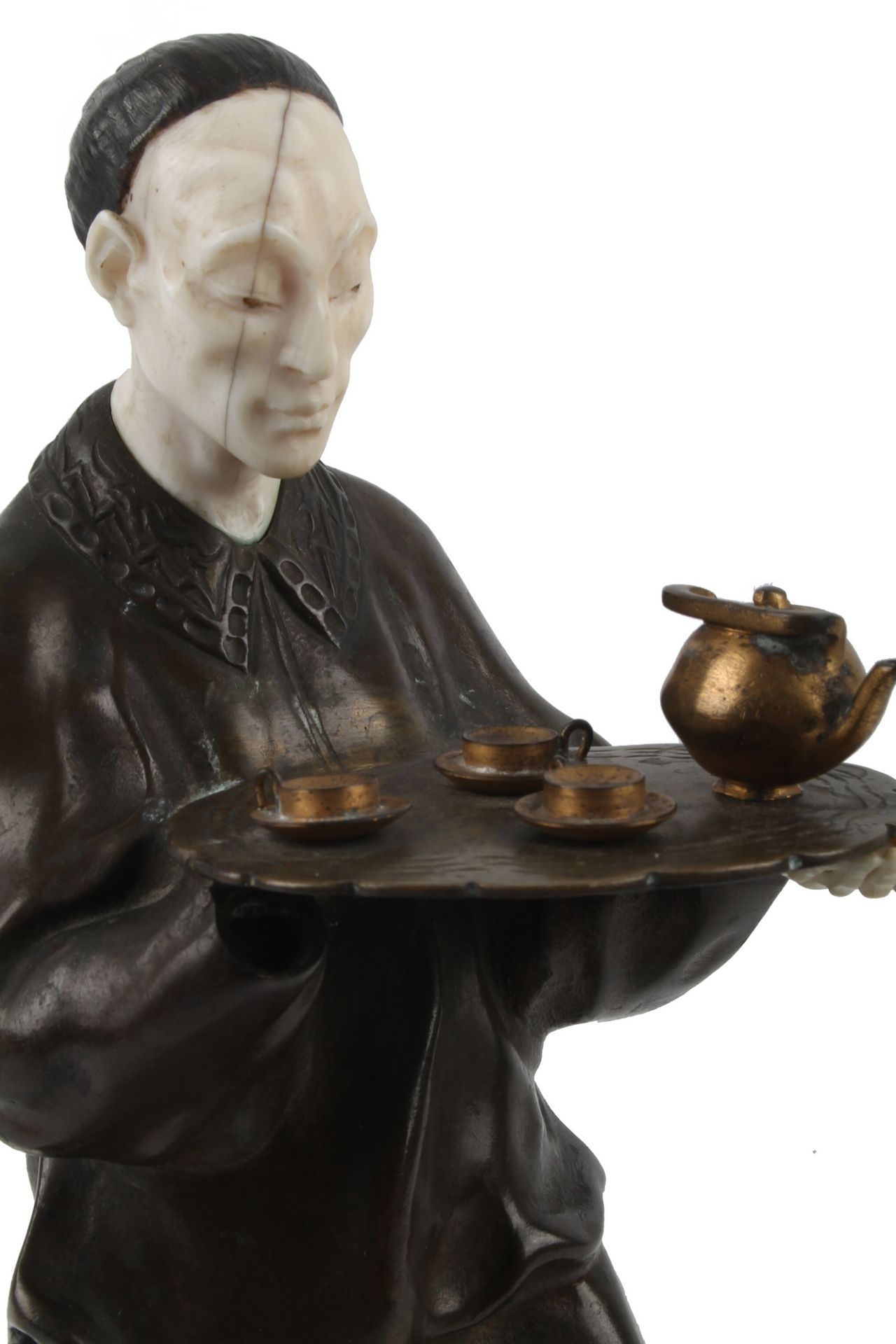 Otto Hoffmann (1885-1915) Bronze Chinese mit Teetablett, bronze chinese with tea tray, - Image 6 of 6