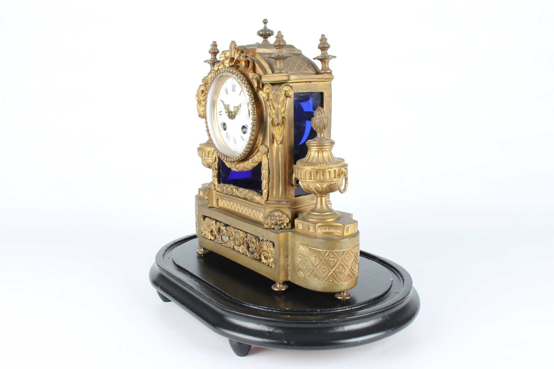 Französische Bronze Kaminuhr, 19. Jahrhundert, french mantel clock 19th century, - Image 3 of 6