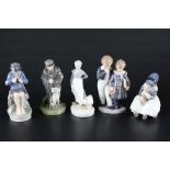 Royal Copenhagen 5 Porzellanfiguren, porcelain figures,