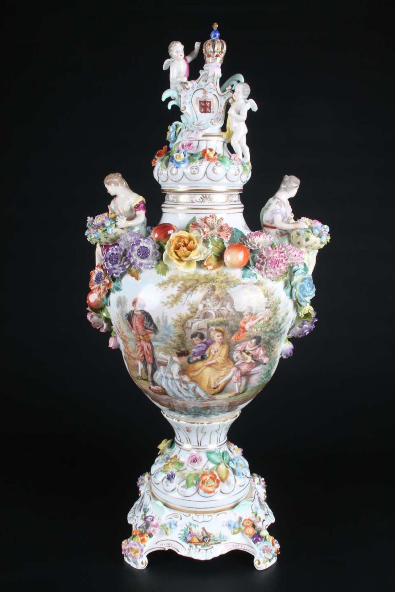 Große Potpourri Vase Potschappel Dresden, huge potpourri vase,