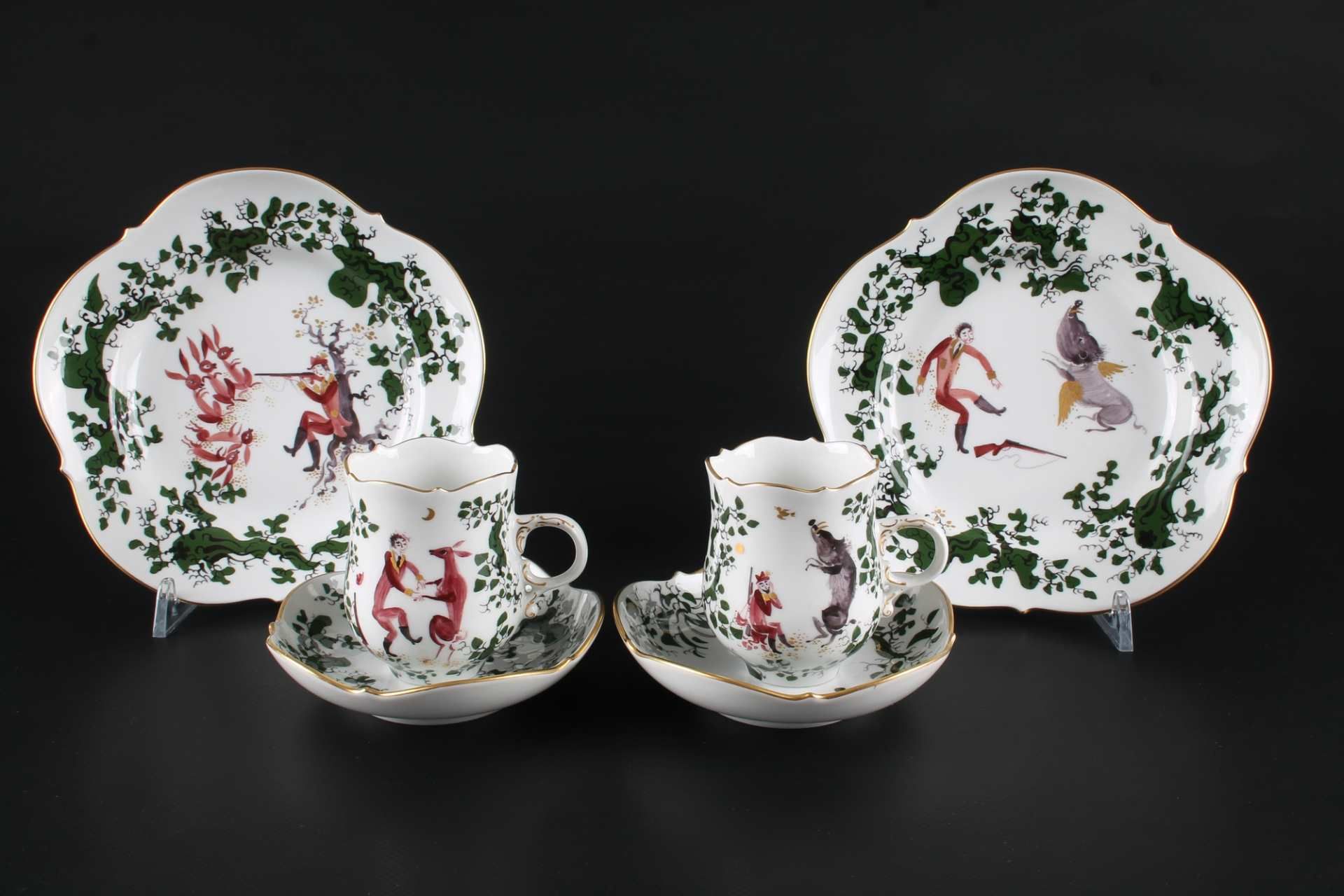 Meissen Kaffeeservice Jägerlatein, coffee set, - Image 7 of 11