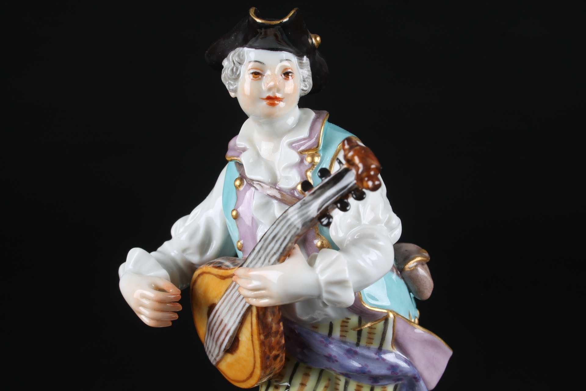 Meissen Mandolinenspieler aus der Galanten Kapelle, mandolinist galant chapel - Bild 5 aus 6