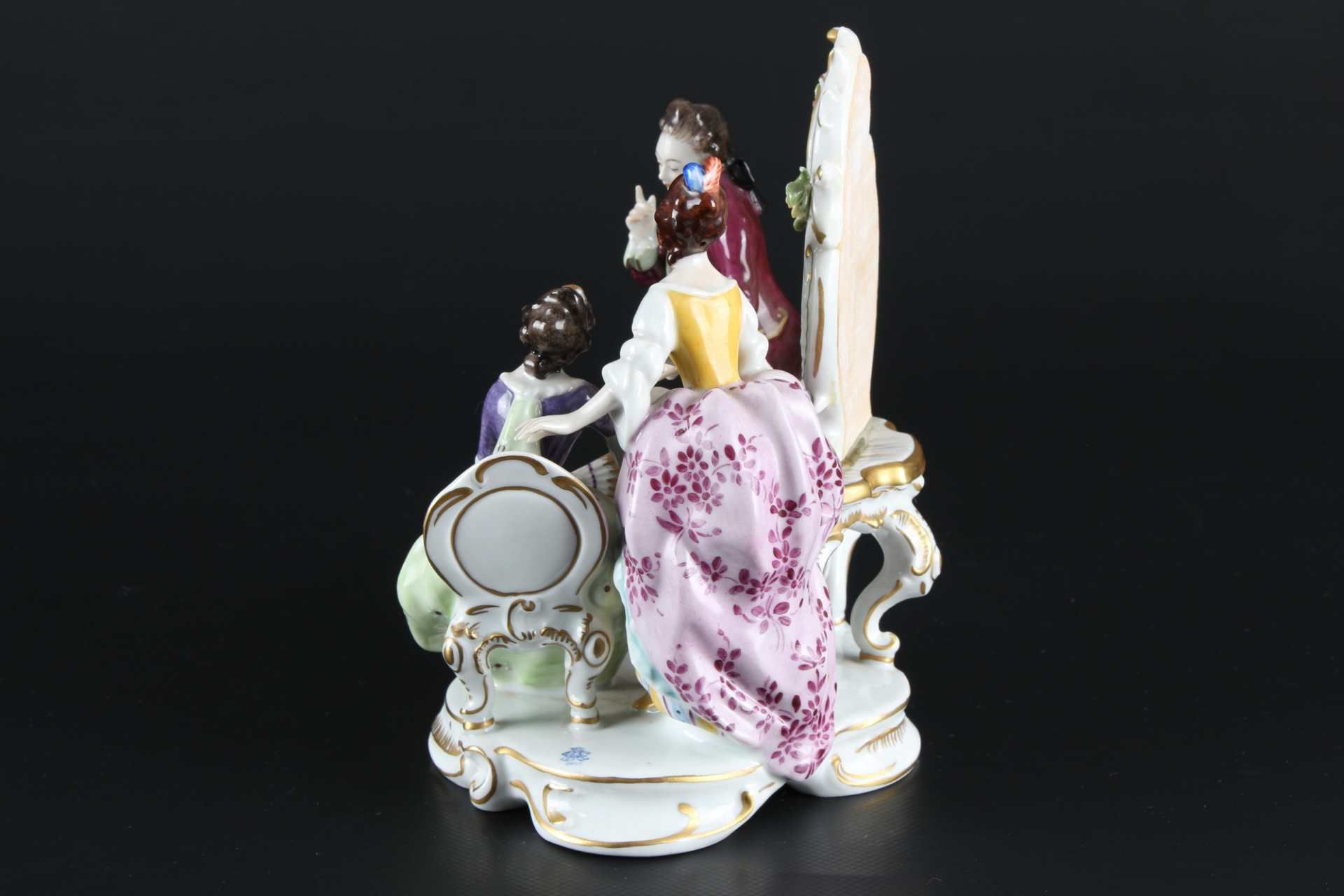 Aelteste Volkstedt galante Gesellschaft - Figurengruppe, porcelain group of figures, - Bild 4 aus 6