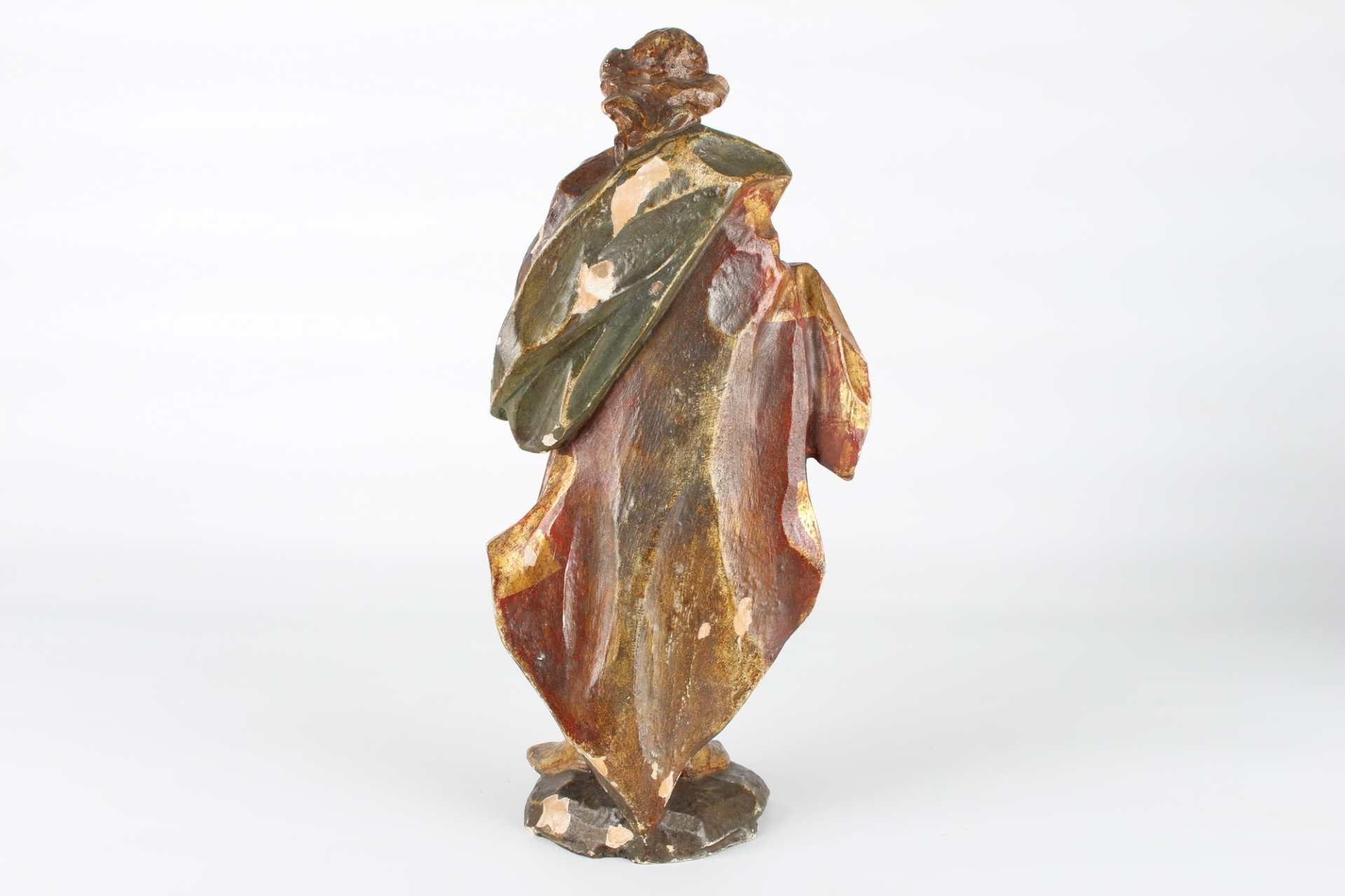 19. Jahrhundert, zwei Heiligenfiguren Kosmas und Damian, wooden saint figures 19th century, - Image 5 of 10