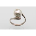 585 Goldring mit Biwa Perle, 585 gold ring with pearl,