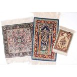 3 Seidenteppiche, 3 silk carpets,