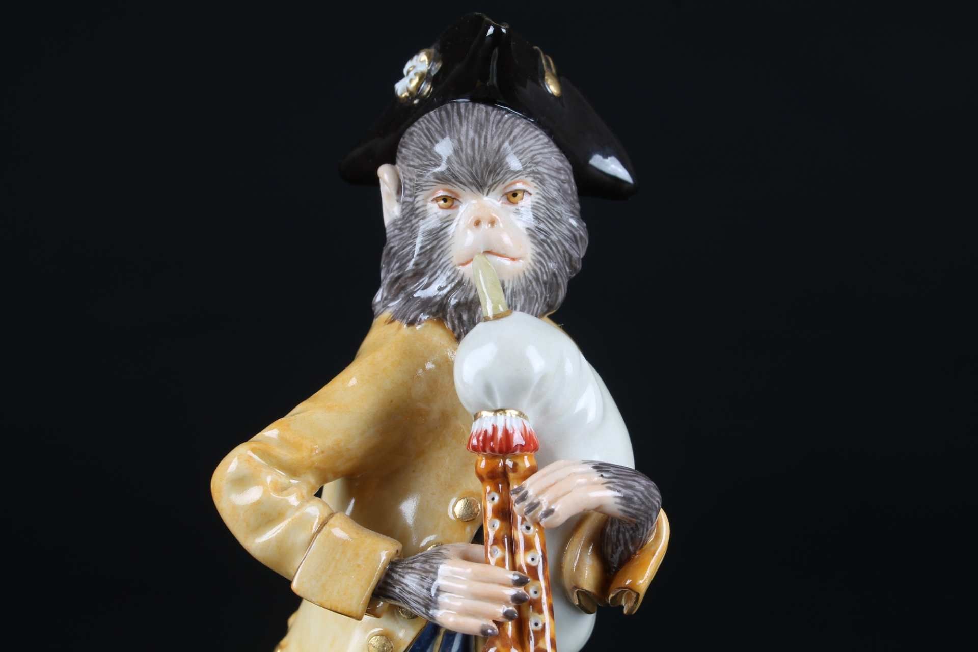 Meissen Dudelsackpfeifer aus der Affenkapelle, bagpiper monkey chapel, - Image 5 of 6