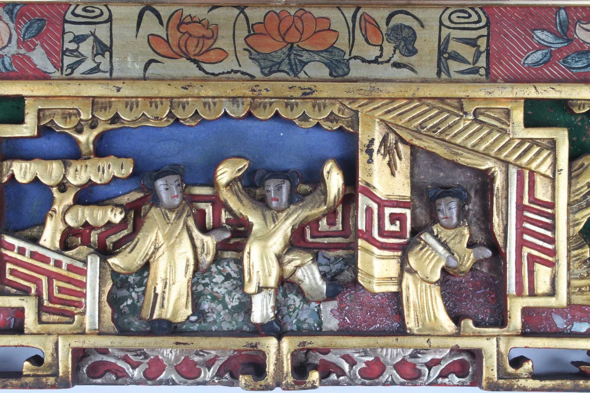Holzrelief, China 1. Hälfte 20. Jahrhundert, chinese wood carving, - Bild 2 aus 3