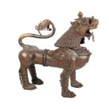 China Bronze riesiger Fu-Hund Wachterlöwe, chinese bronze foo dog,