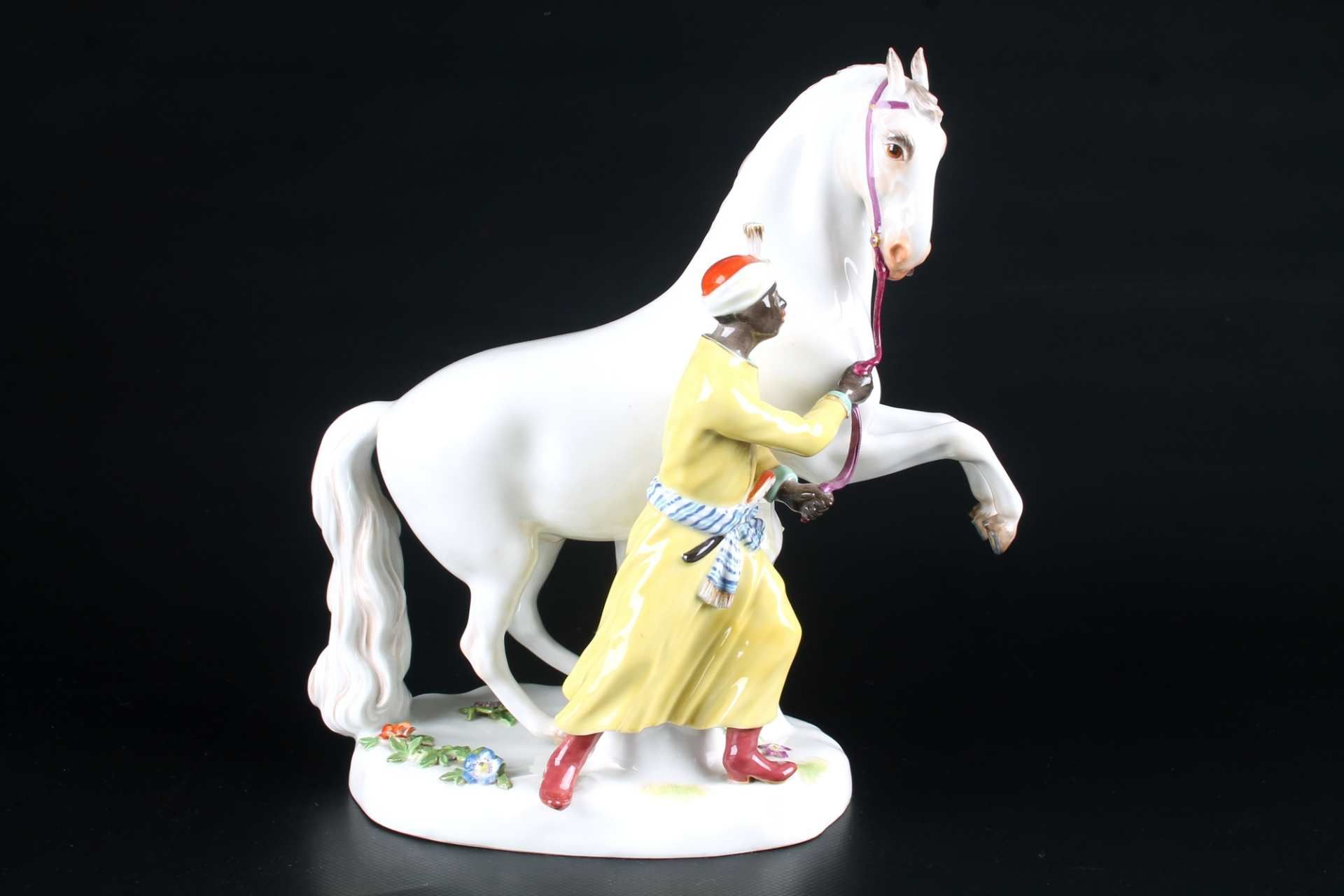 Meissen Mohr mit Schimmel, moor with white horse, - Bild 3 aus 7