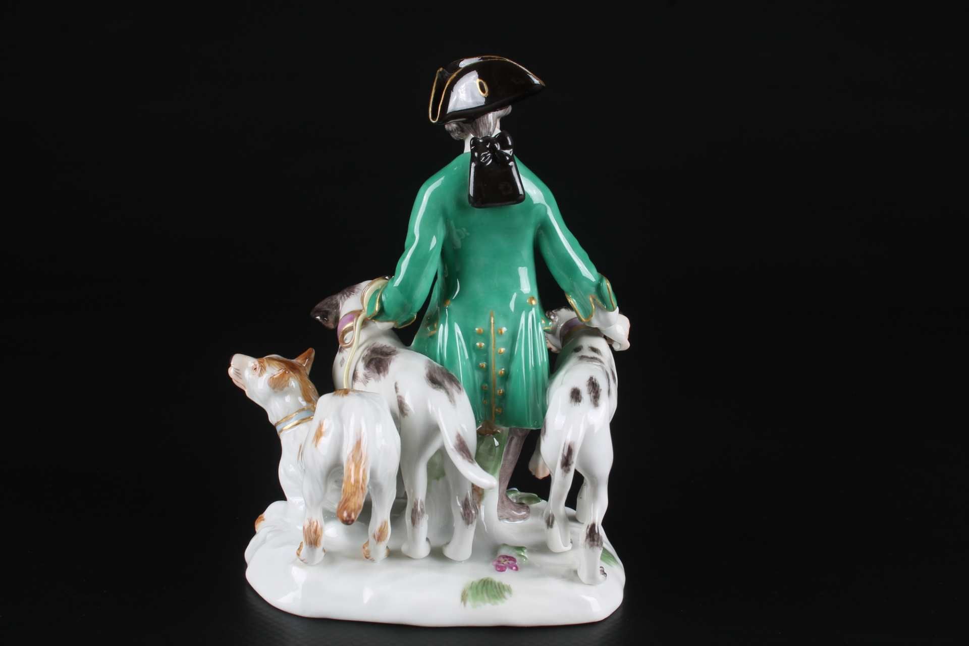 Meissen Jäger mit Jagdhunden, Jagdgruppe, hunter with dogs, - Image 3 of 6